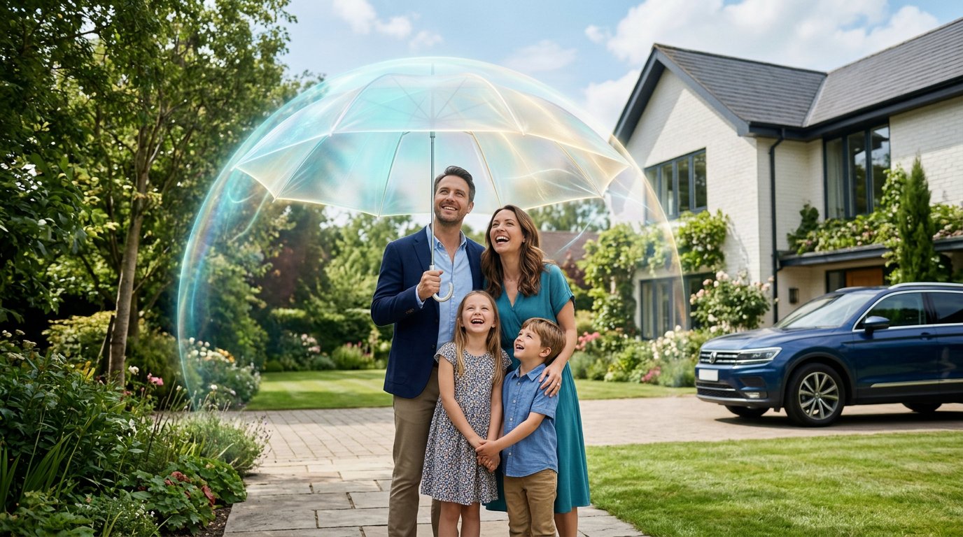 Family protected under an umbrella shield